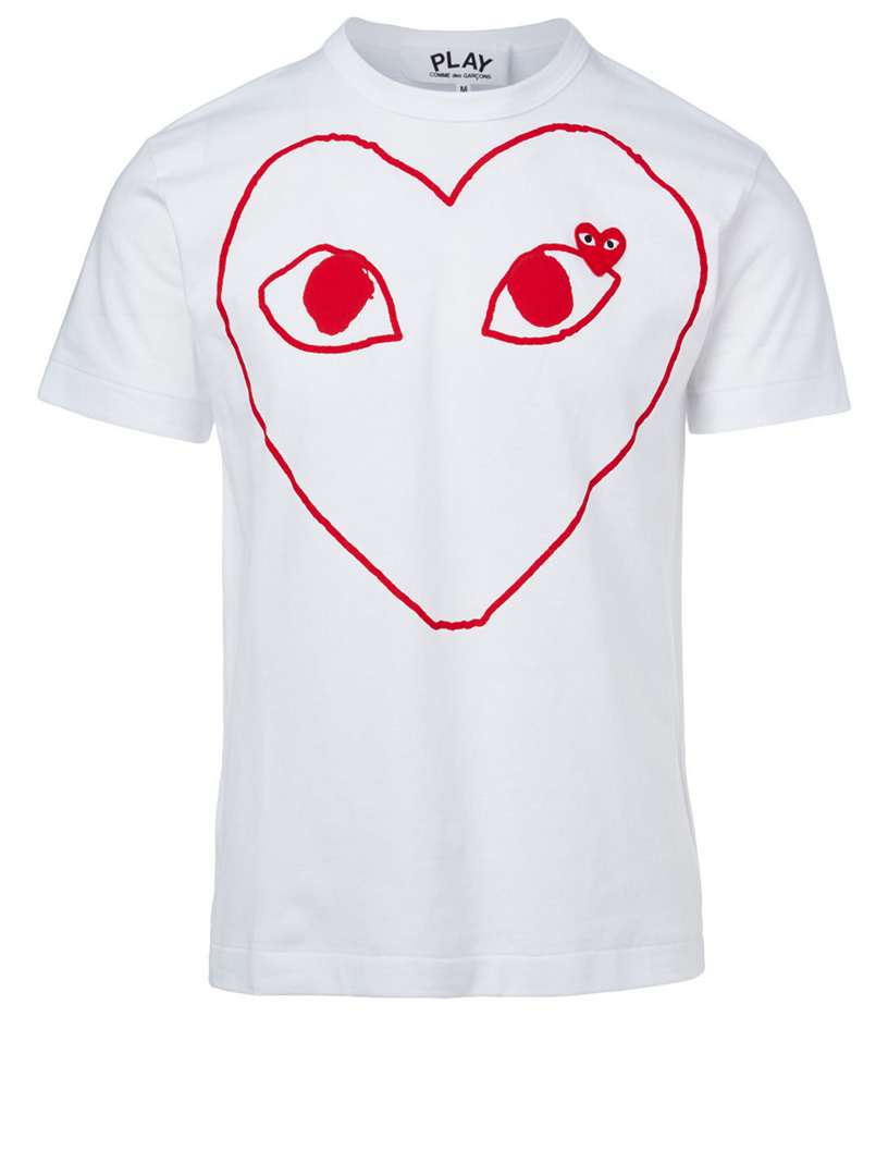 COMME DES GARÇONS PLAY Double Heart Outline T-Shirt | Holt Renfrew Canada