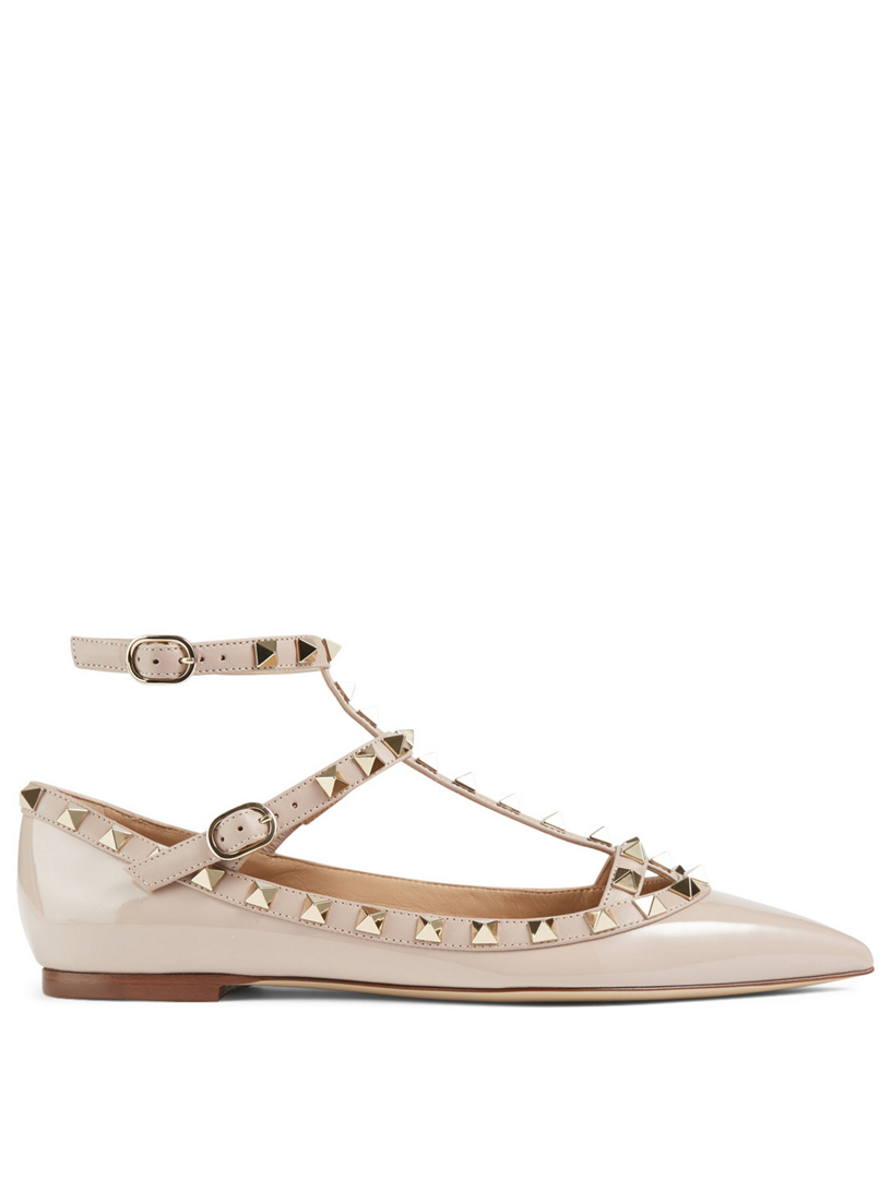 VALENTINO GARAVANI Rockstud Leather Caged Flats | Holt Renfrew Canada