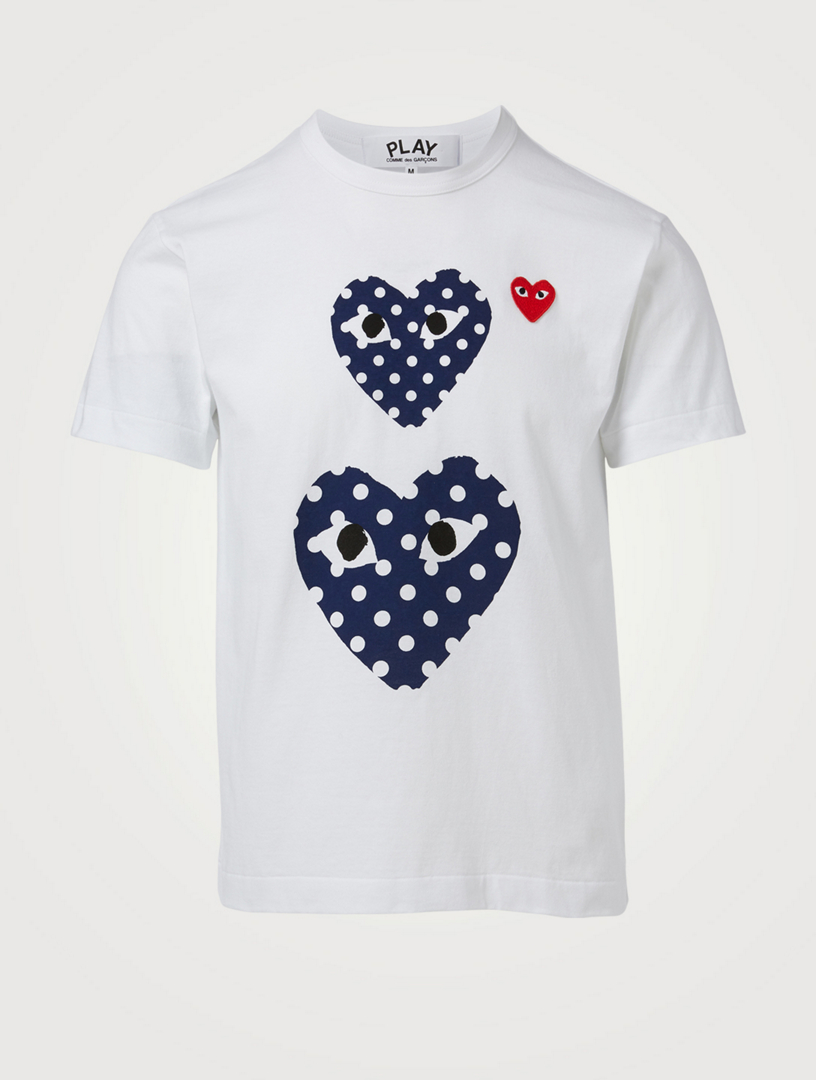 comme des garcons play double heart tee