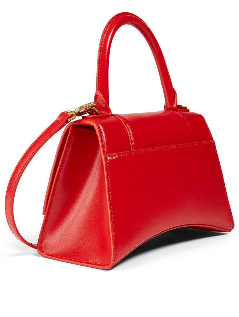 balenciaga hourglass small leather top handle shoulder bag