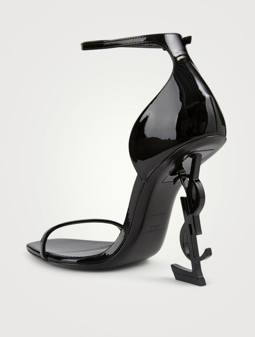 opyum sandals in patent leather with black heel