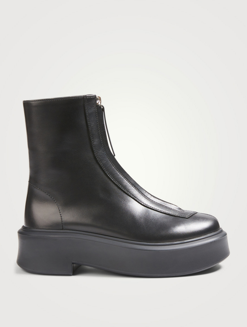 THE ROW Zipped 1 Leather Ankle Boots | Holt Renfrew Canada