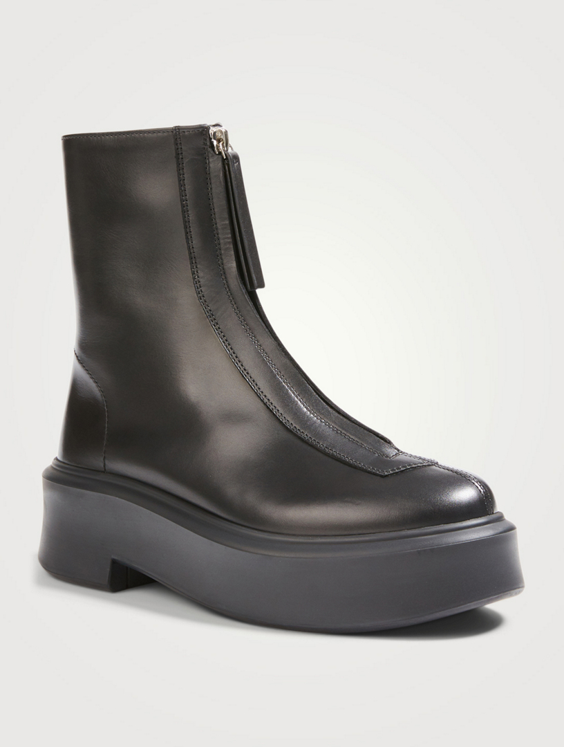 THE ROW Zipped 1 Leather Ankle Boots | Holt Renfrew Canada