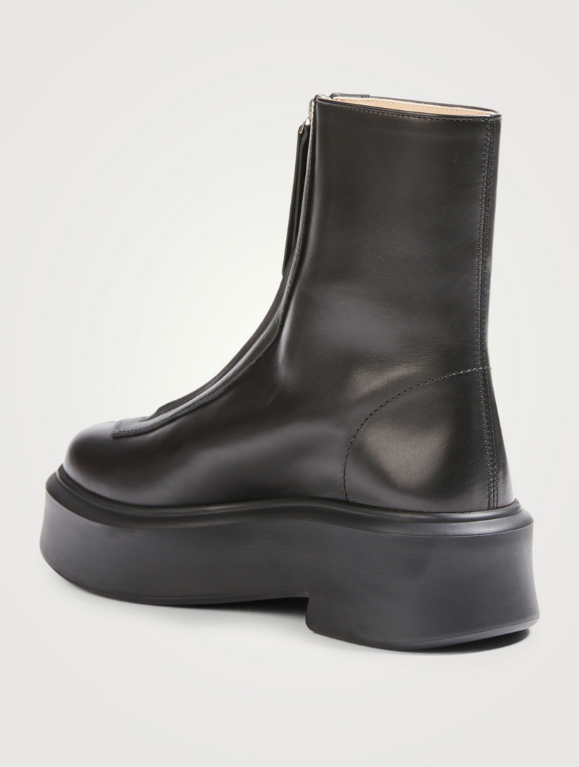THE ROW Zipped 1 Leather Ankle Boots | Holt Renfrew Canada