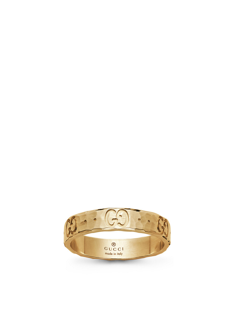 GUCCI Icon Hammered 18K Gold Ring | Holt Renfrew Canada