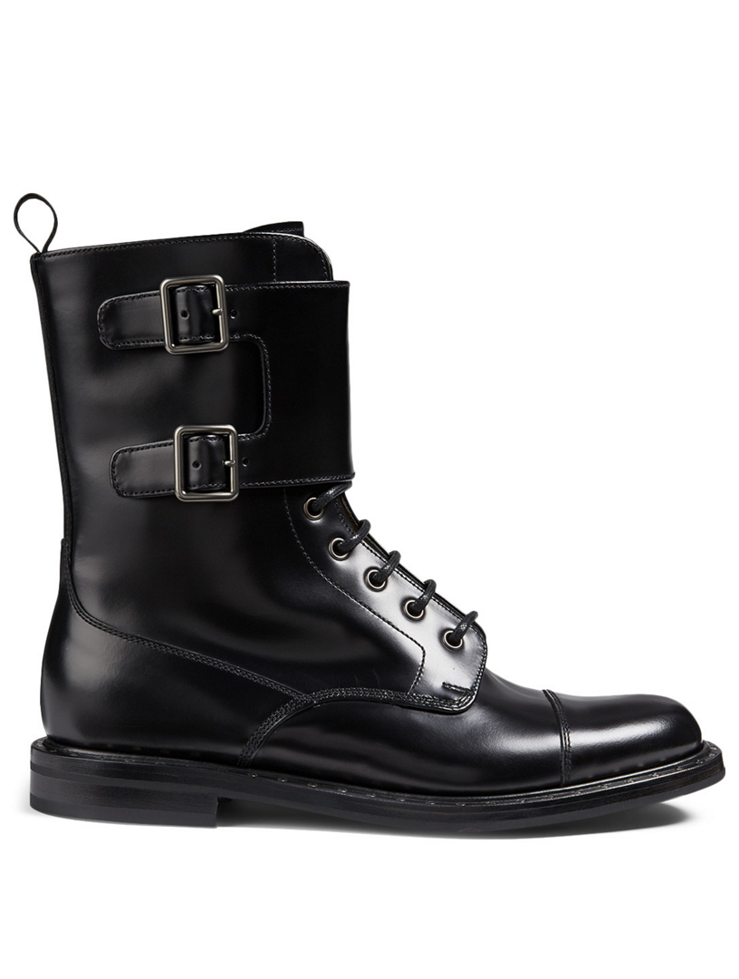 CHURCH'S Stefy Leather Double Monk-Strap Combat Boots | Holt Renfrew Canada