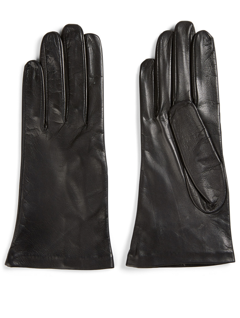 FLORIANA GLOVES Two-Button Leather Gloves With Silk Lining | Holt ...