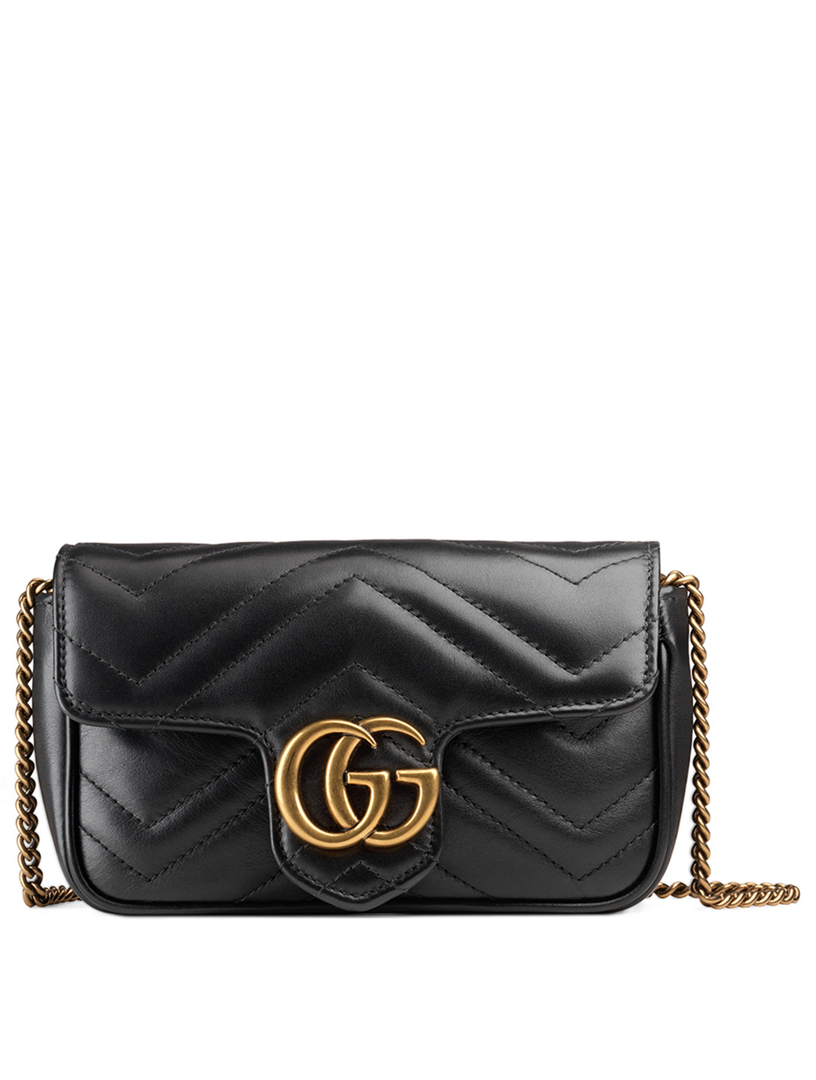 gg marmont chevron quilted leather flap wallet on a chain