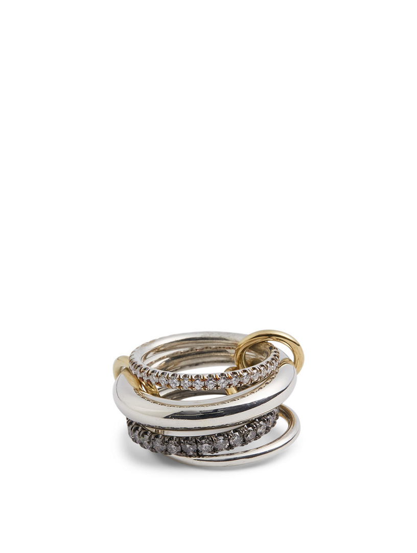 SPINELLI KILCOLLIN Cassini 18K Gold And Sterling Silver Stacked Ring
