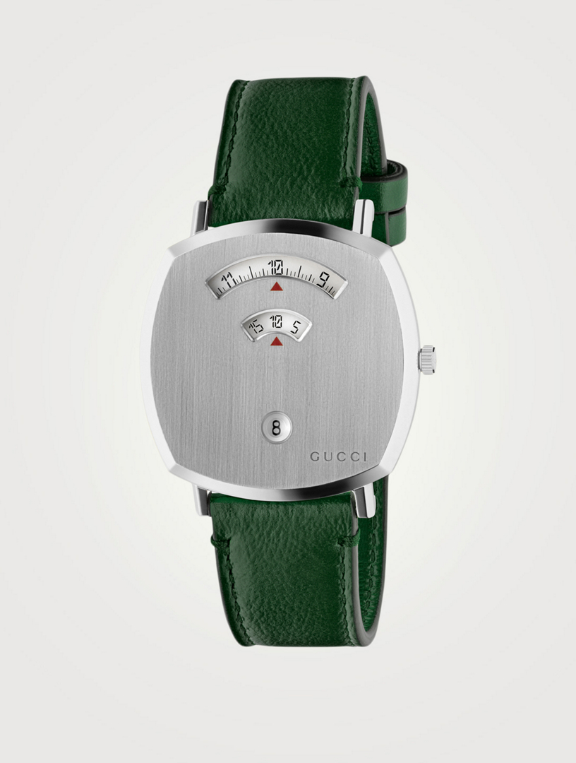 GUCCI Grip Stainless Steel Leather 