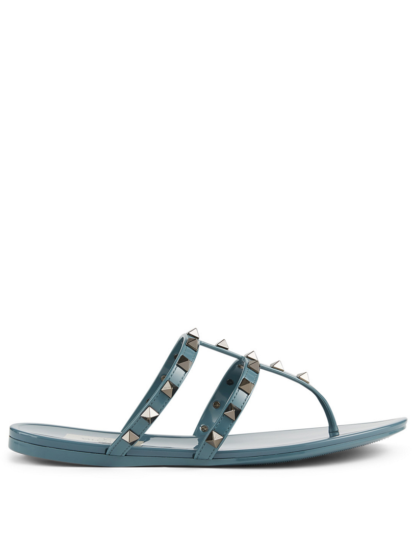 valentino rockstud rubber sandals