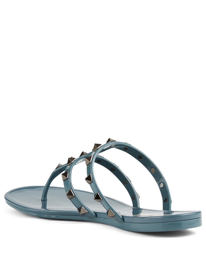 rockstud flat rubber sandals