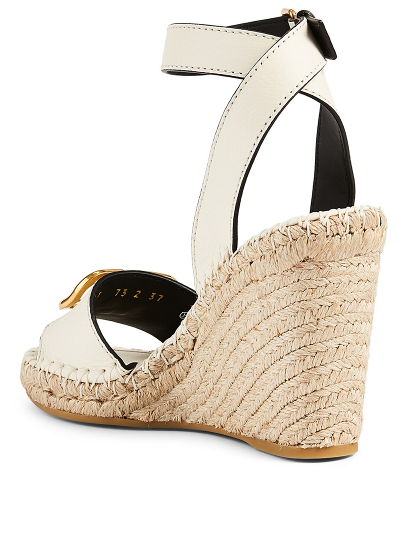 VALENTINO GARAVANI VLOGO Leather Espadrille Wedge Sandals | Holt ...