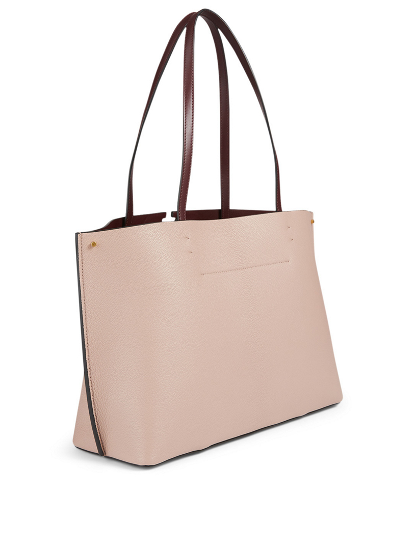 small leather tote handbag