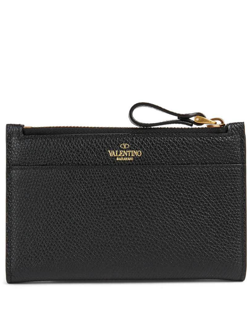 VALENTINO GARAVANI VLOGO Leather Zip Card Holder | Holt Renfrew Canada