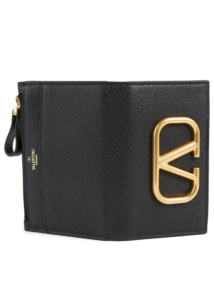 VALENTINO GARAVANI VLOGO Leather Zip Card Holder | Holt ...