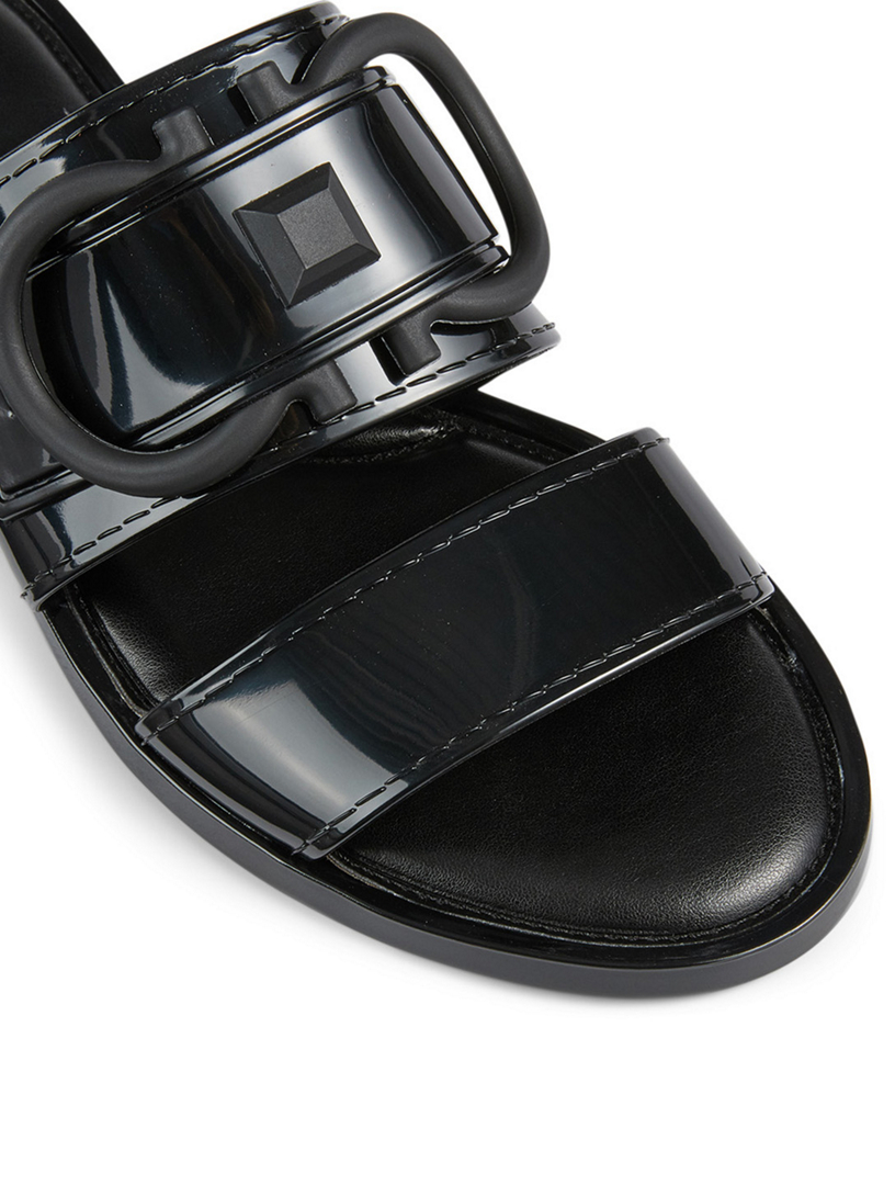 SALVATORE FERRAGAMO Taryn PVC Slide Sandals With Gancini | Holt Renfrew ...