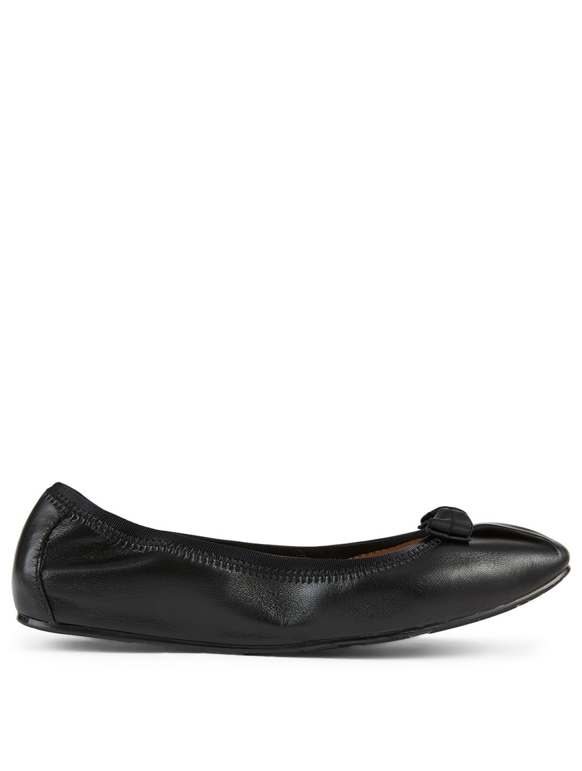 SALVATORE FERRAGAMO My Joy Leather Foldaway Ballet Flats | Holt Renfrew ...