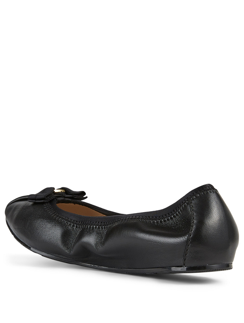 SALVATORE FERRAGAMO My Joy Leather Foldaway Ballet Flats | Holt Renfrew ...