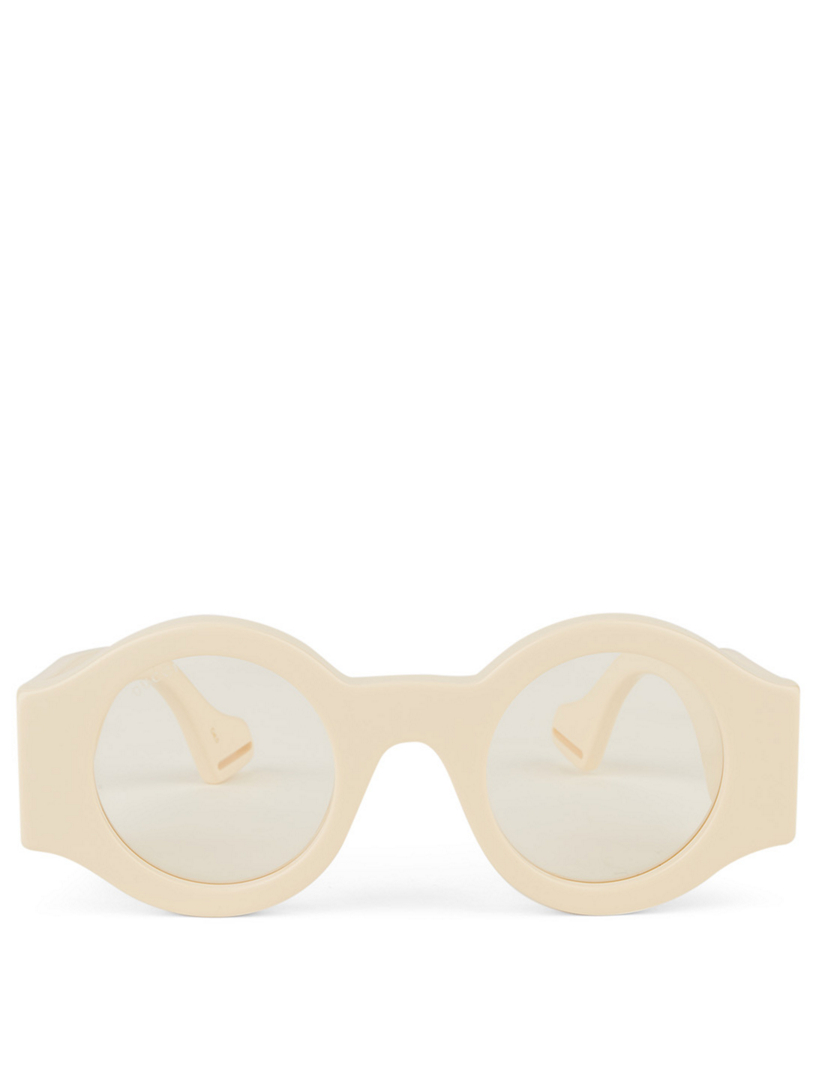 gucci white round sunglasses