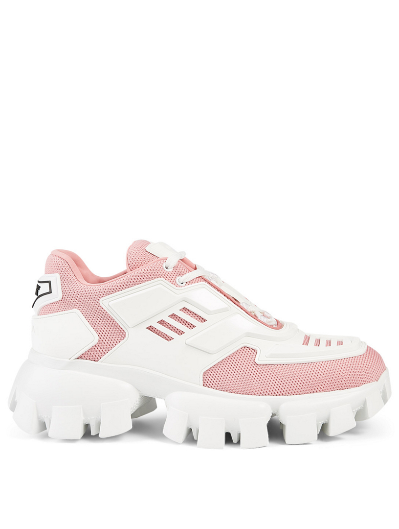 pink and white prada shoes