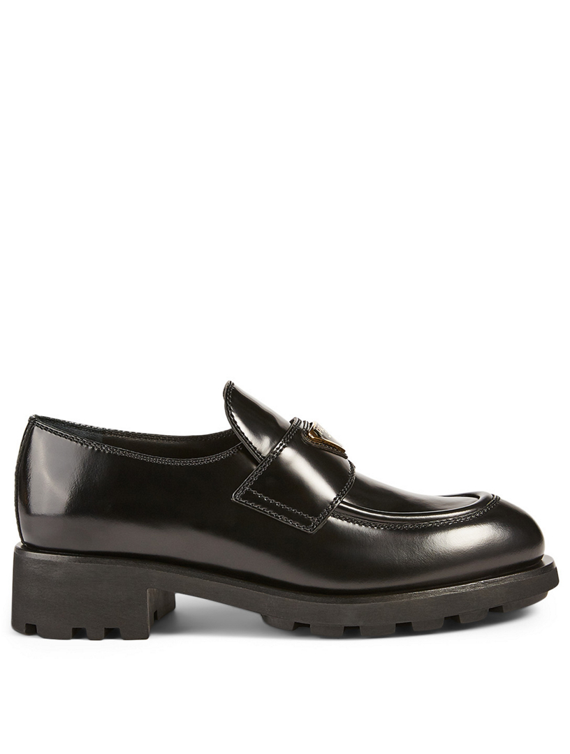 PRADA Leather Lug Heeled Loafers | Holt Renfrew Canada
