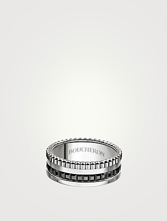 Small Black Edition Quatre White Gold Ring With Black PVD