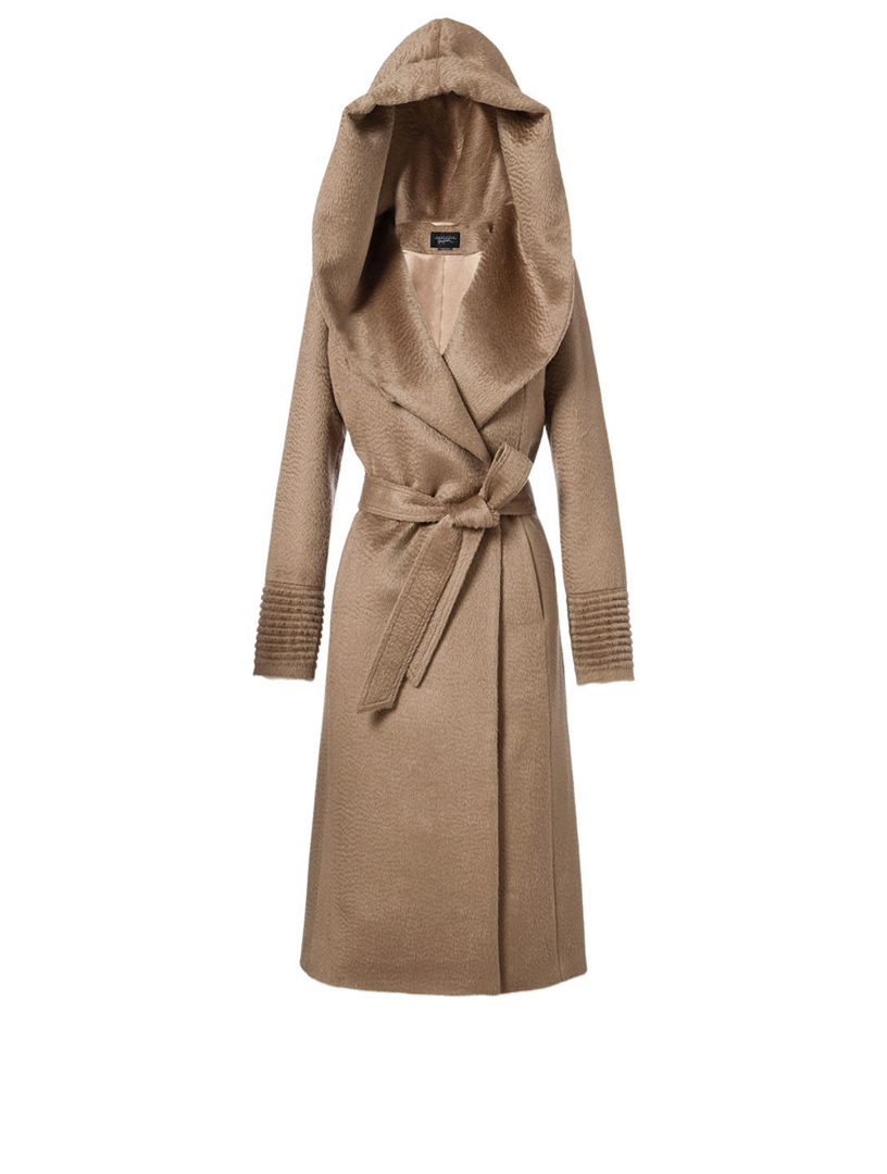 wrap coat with hood