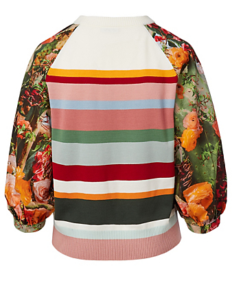AKRIS PUNTO Merino Wool Sweater In Cactus Blossom Print Women's Multi