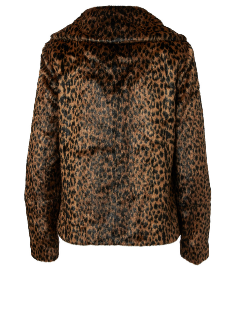 LINE Elvira Faux Fur Coat In Leopard Print | Holt Renfrew Canada