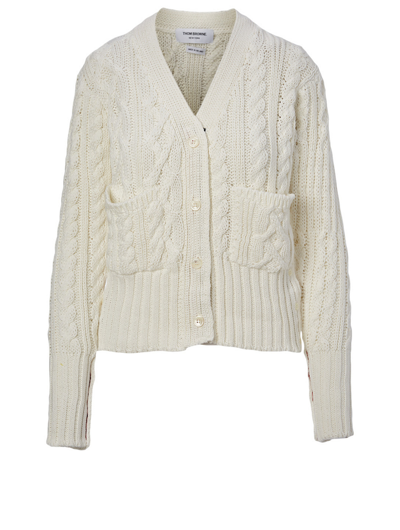 cotton cable knit cardigan womens