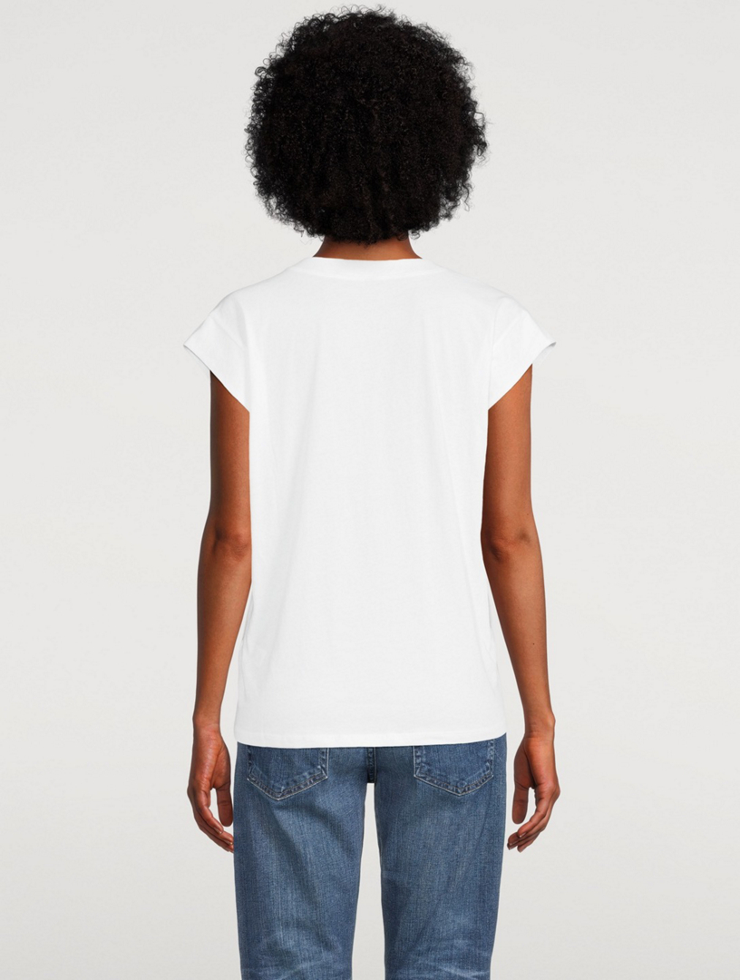 frame le mid rise v tee