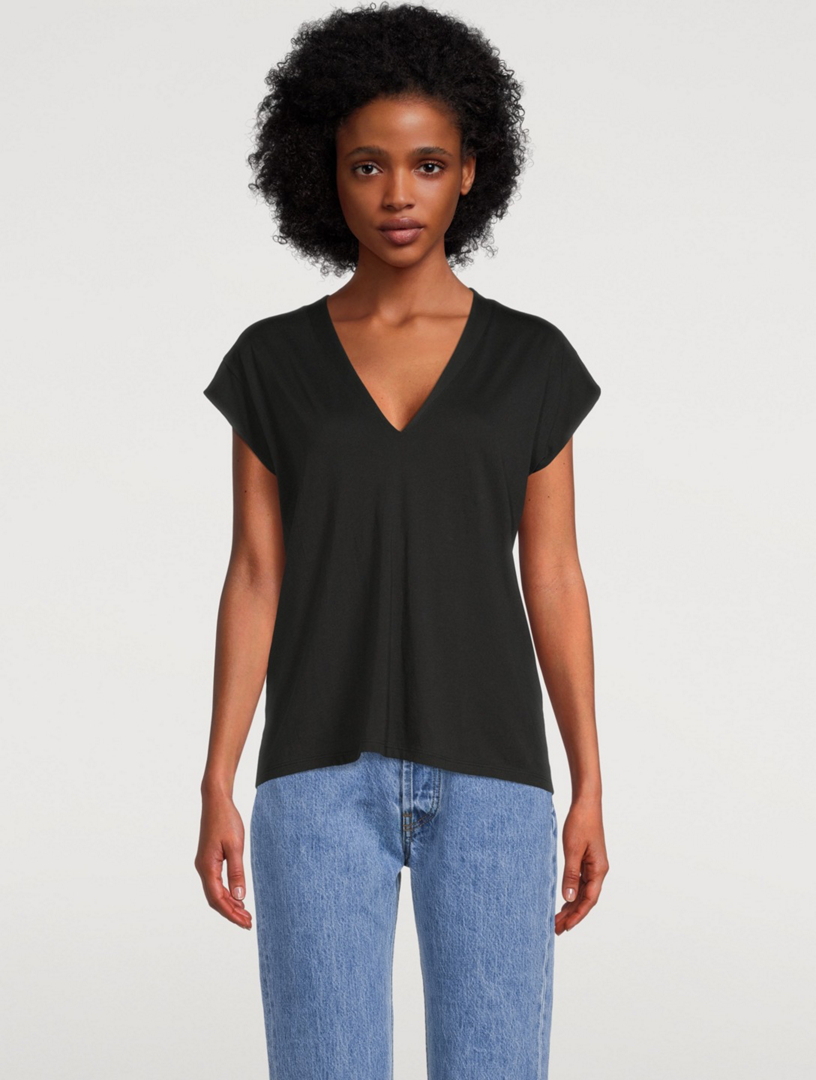 frame le mid rise v tee