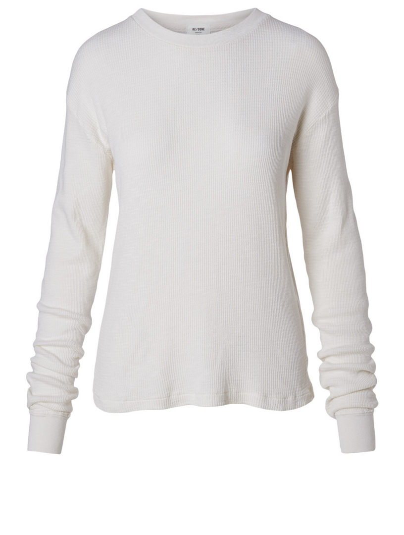 womens white thermal long sleeve shirt