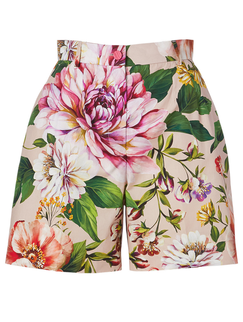 DOLCE & GABBANA Cotton Bermuda Shorts In Floral Print | Holt Renfrew Canada