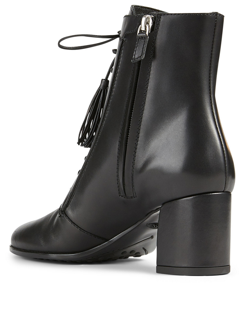 TOD'S Leather Lace-Up Heeled Ankle Boots | Holt Renfrew Canada