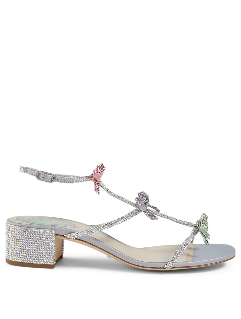 RENE CAOVILLA Caterina 40 Crystal Satin Heeled Sandals | Holt Renfrew ...