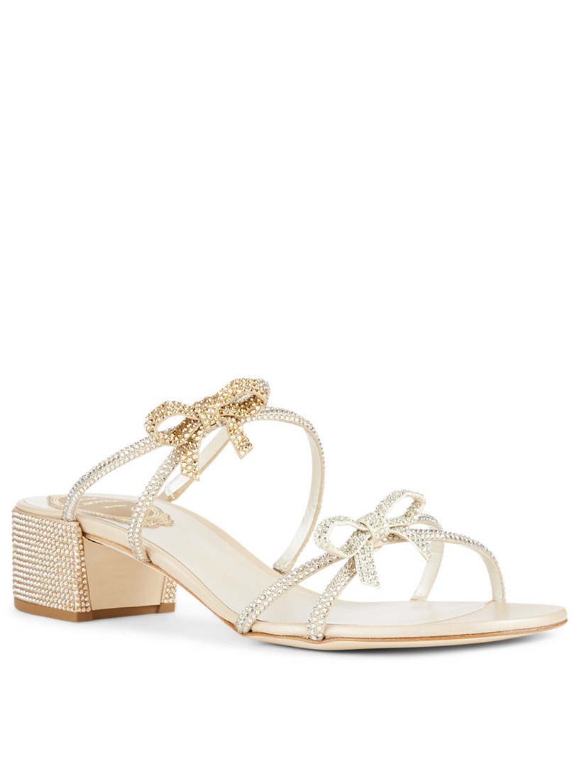 rene caovilla caterina embellished satin sandals