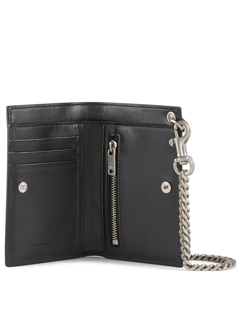 saint laurent wallet on chain black