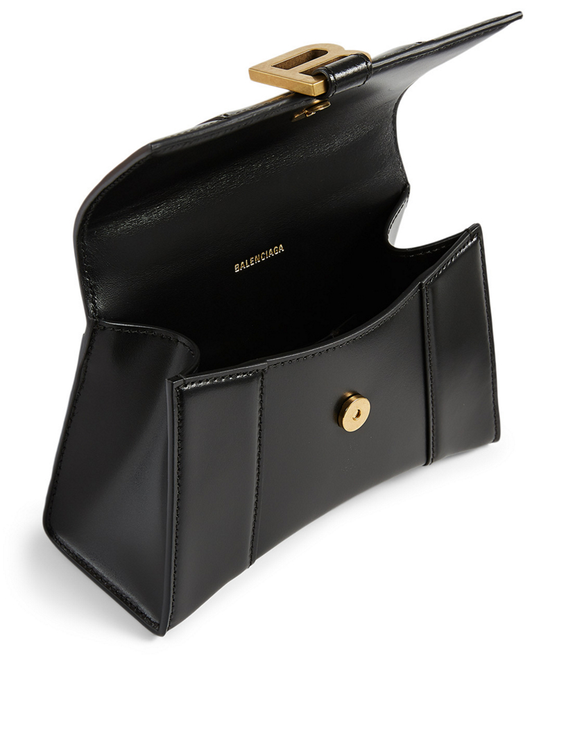 women's hourglass small top handle bag in black