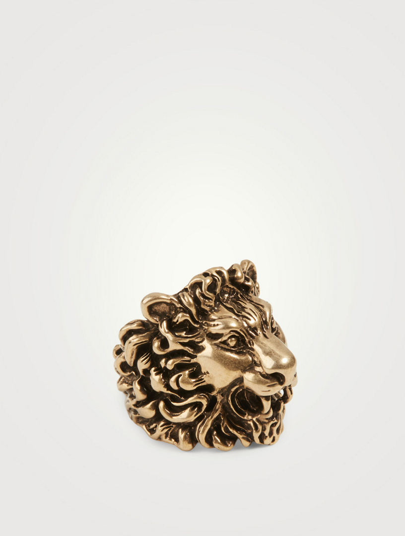 gucci black lion ring