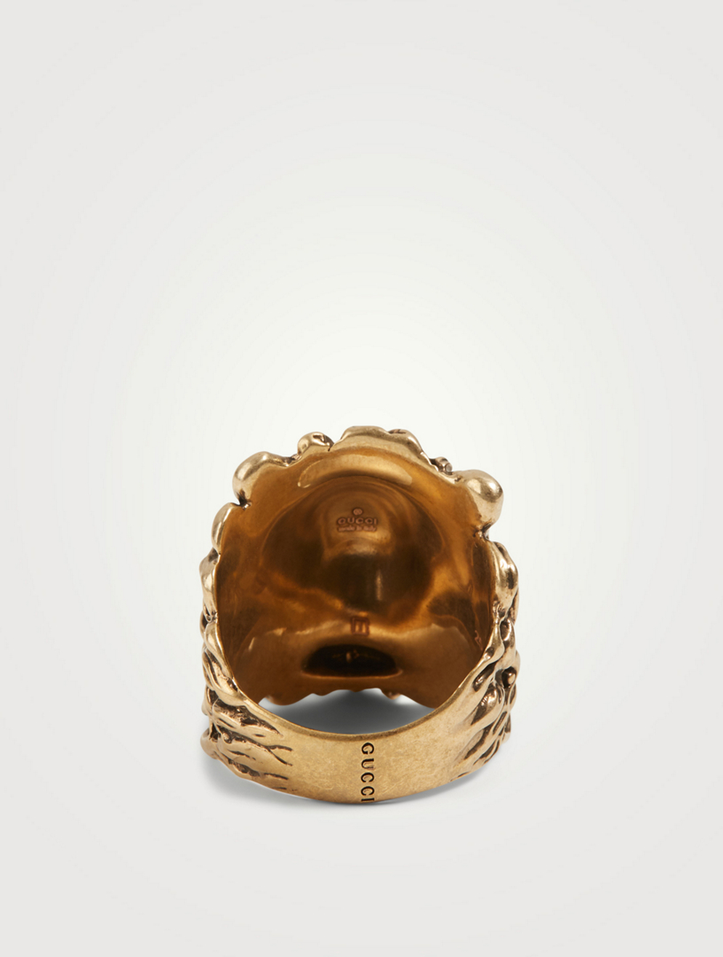 gucci mens lion ring