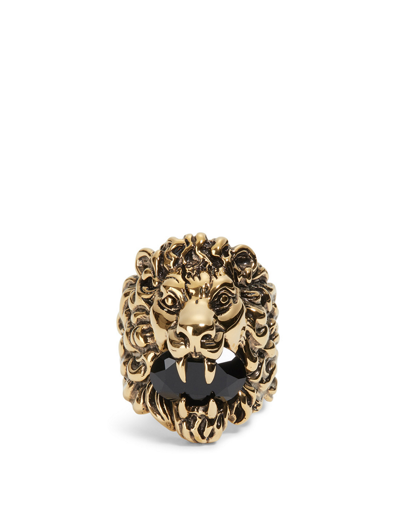 gucci black lion ring