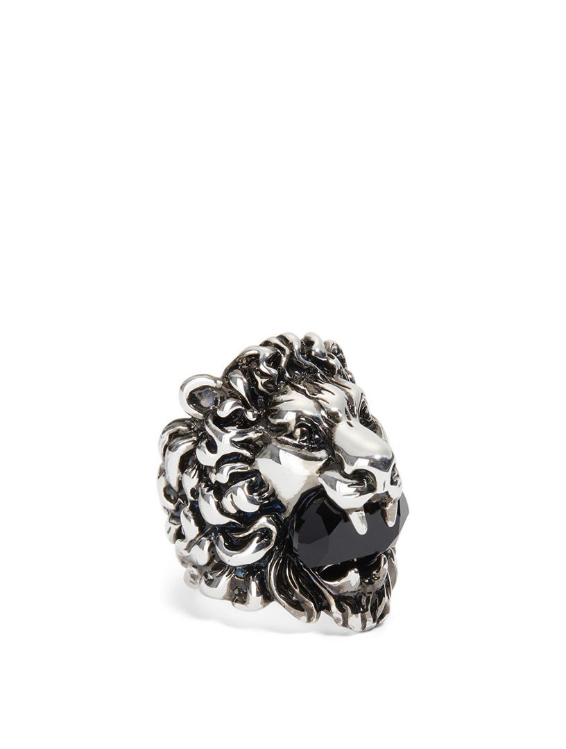 gucci lion ring silver