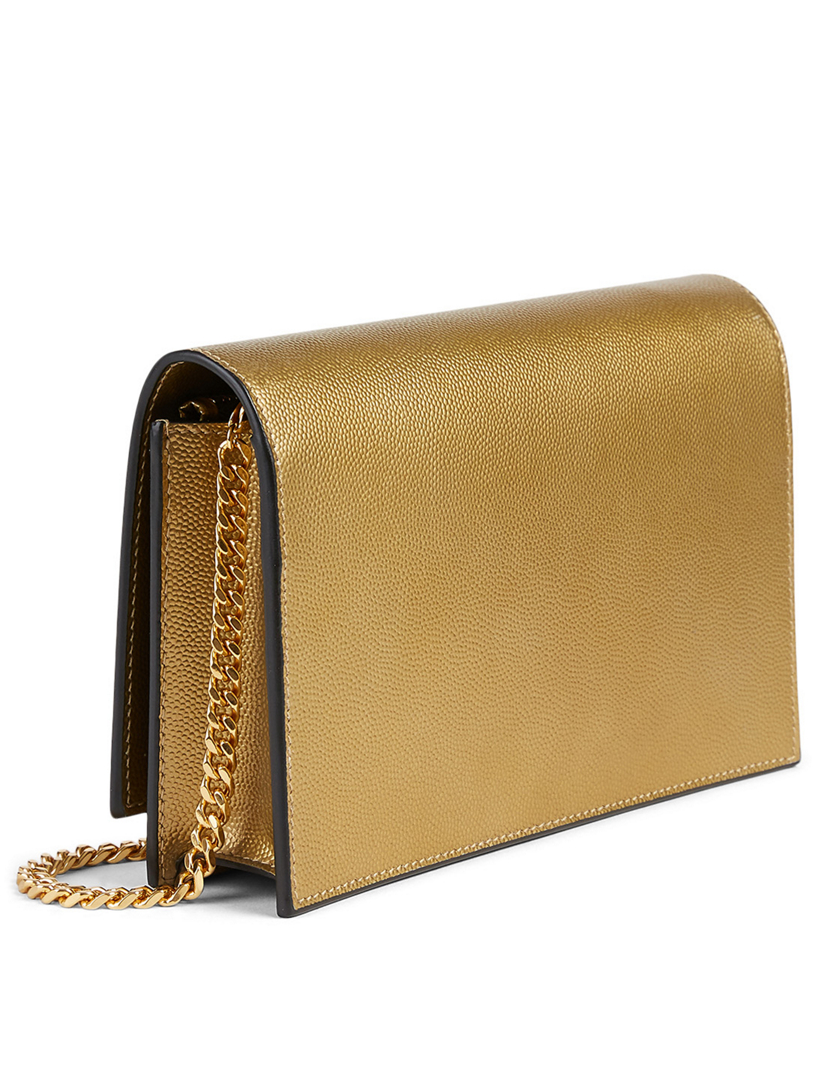 Saint Laurent Kate Ysl Monogram Metallic Leather Chain Wallet Bag Holt Renfrew Canada