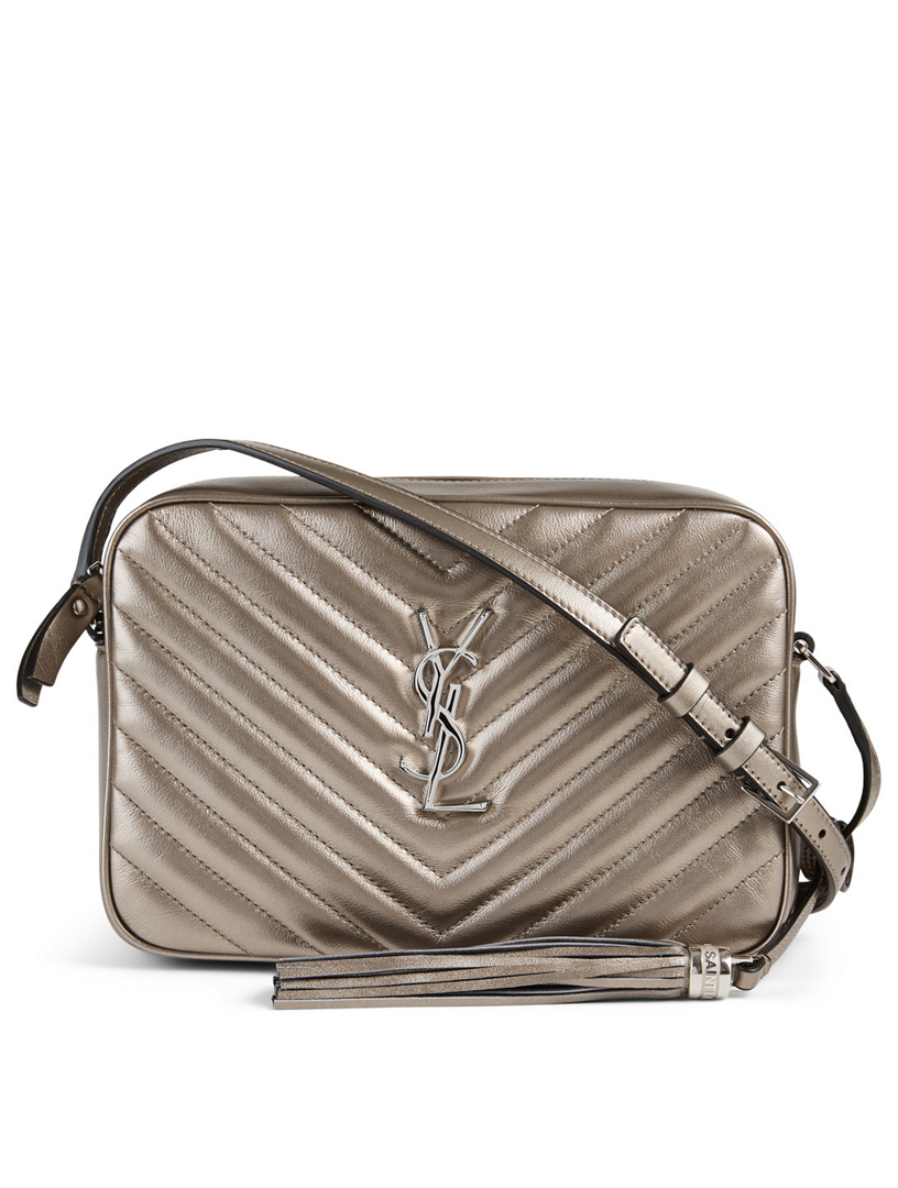 SAINT LAURENT Medium Lou YSL Monogram Metallic Leather Camera Bag | Holt Renfrew