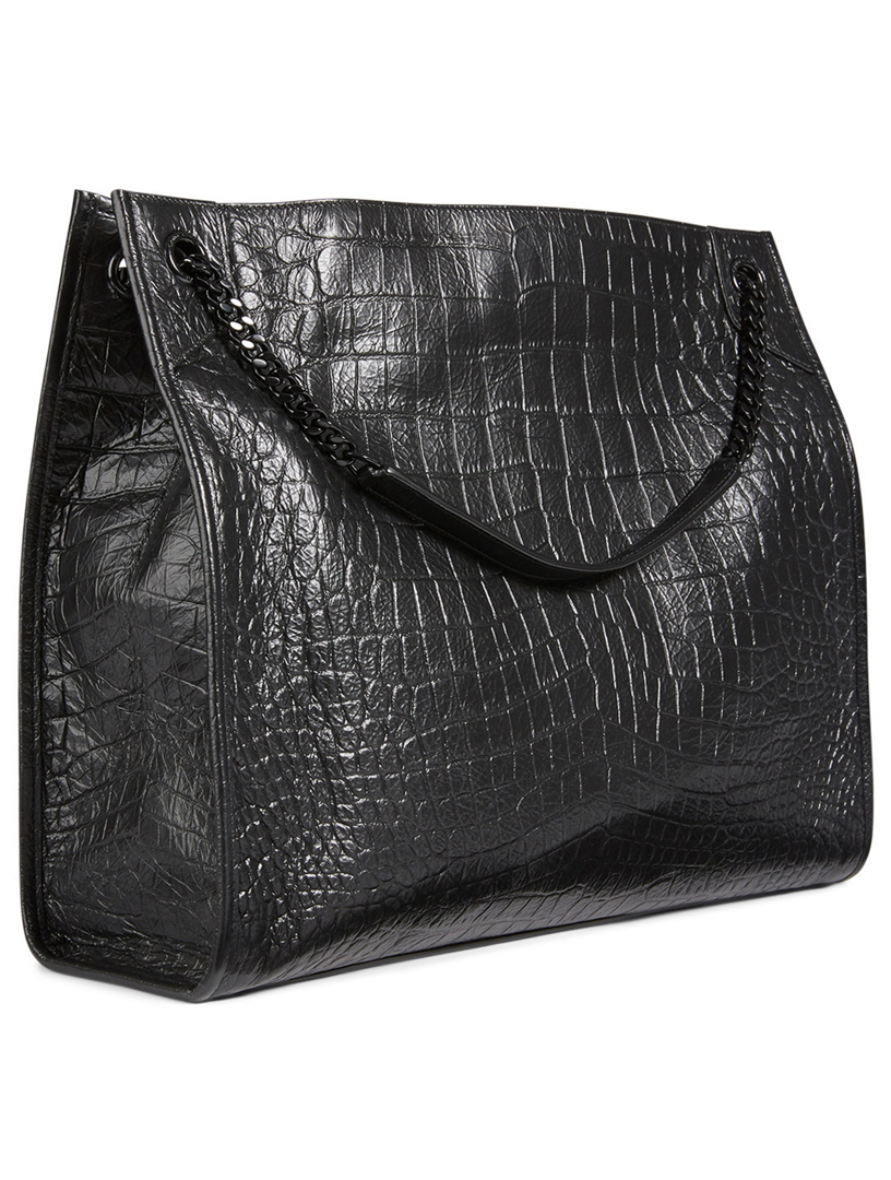 ysl black leather tote