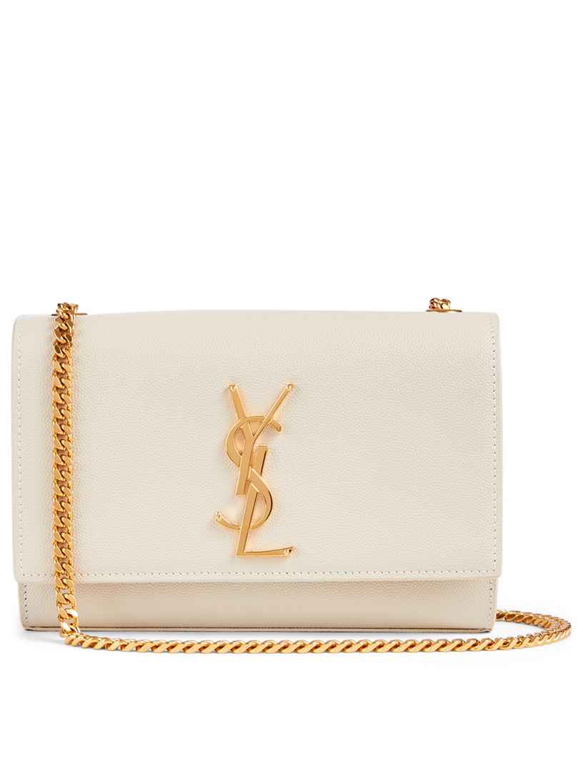 white and gold ysl bag