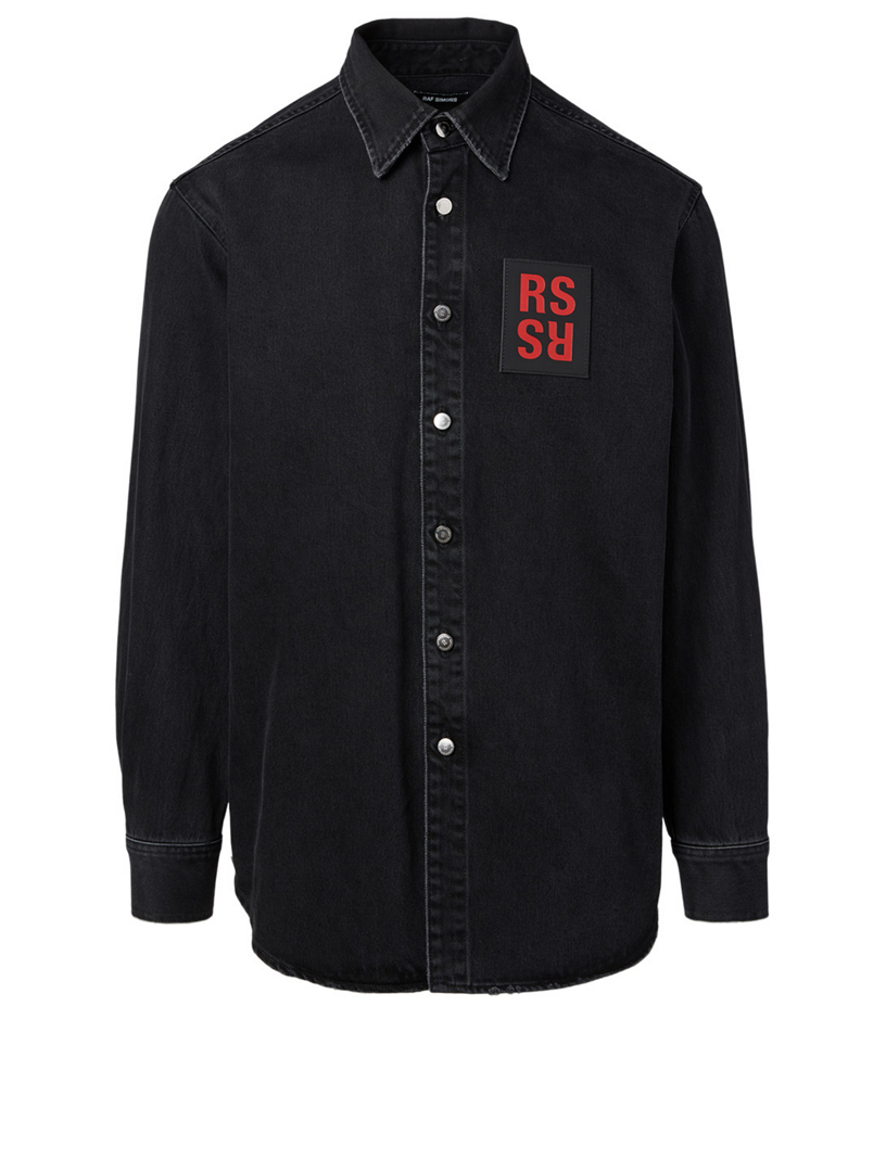 raf simons carry over denim shirt