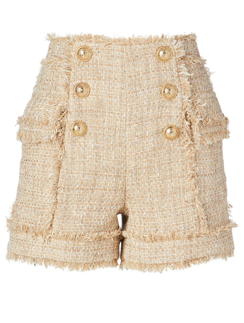 balmain tweed shorts